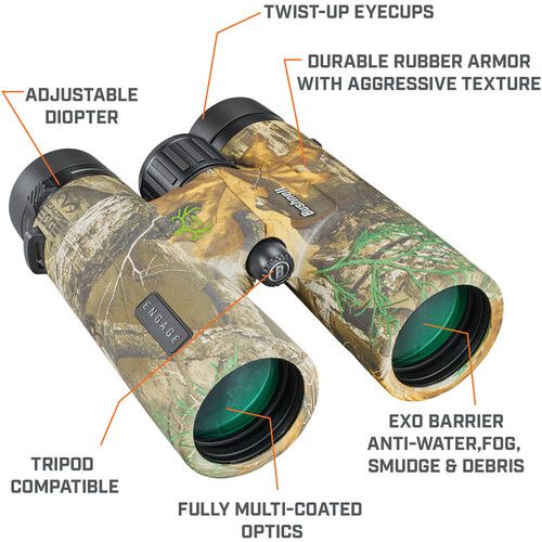 부쉬넬 Bushnell 10x42 Bone Collector Edition?Engage X Binoculars (RealTree Edge Camo)