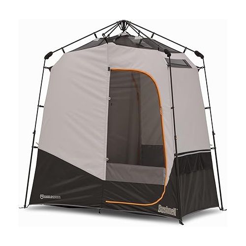 부쉬넬 Bushnell Shower Tent with Instant Setup Technology | Shield Series 2 Room Shower Tent for Family Camping, Hunting, Hiking | Solar Water Reservoir Included