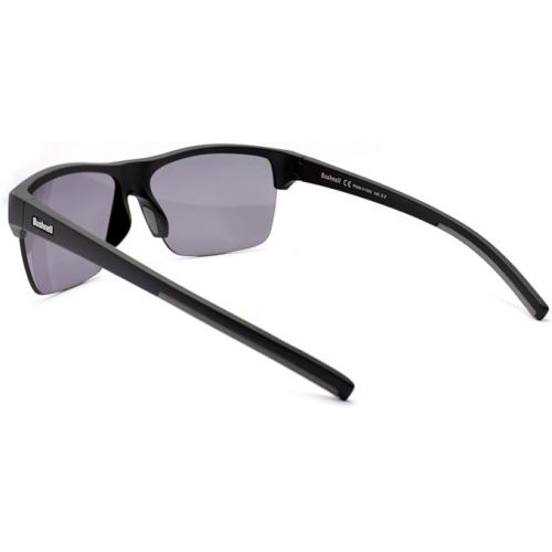 부쉬넬 Bushnell Accipiter Rectangular Half-Rim Sunglass (Matte Black, Grey Blue Mirror)