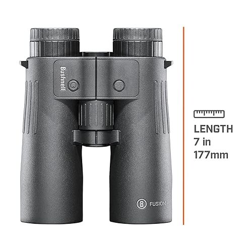 부쉬넬 Bushnell Fusion X 10x42mm Rangefinder Binoculars, Hunting Binoculars with Built-in Rangefinder, Angle Range and Bullet Drop Compensation Modes