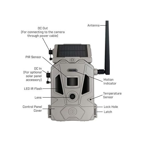 부쉬넬 Bushnell CelluCORE 20 Solar Trail Camera, Low Glow Hunting Game Camera with Detachable Solar Panel with Bundle Options (2 PK + 2 Straps)