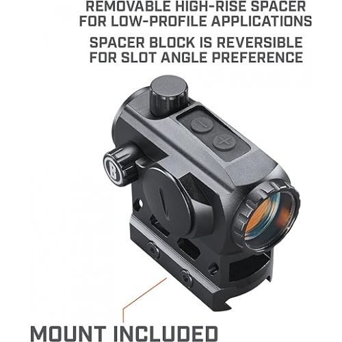 부쉬넬 Bushnell TRS125 1x25mm Red Dot Reflex Sight, 3 MOA Dot with Spacer and Mounts