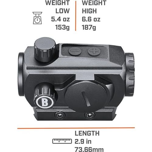 부쉬넬 Bushnell TRS125 1x25mm Red Dot Reflex Sight, 3 MOA Dot with Spacer and Mounts