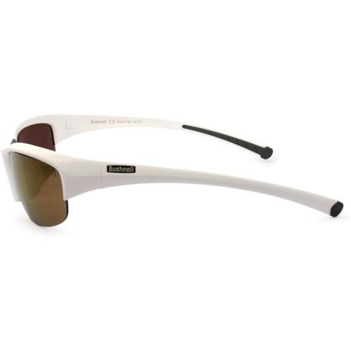 부쉬넬 Bushnell Osprey Rectangular Half-Rim Sunglass (Shiny White, Amber)