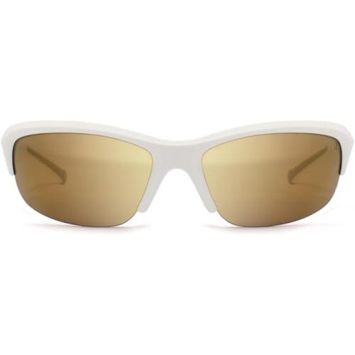 부쉬넬 Bushnell Osprey Rectangular Half-Rim Sunglass (Shiny White, Amber)