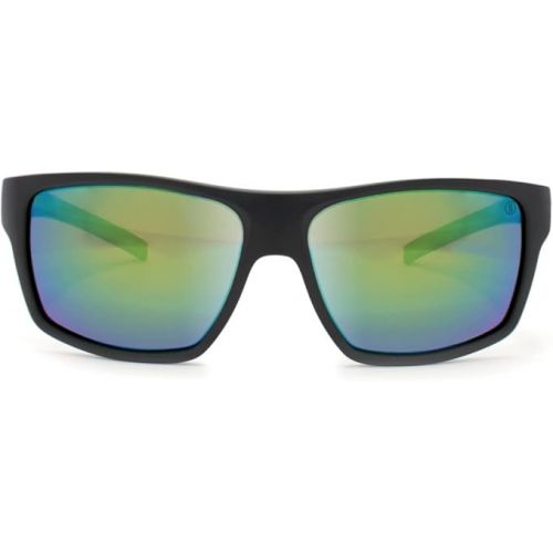 부쉬넬 Bushnell Vulture Rectangular Full-Rim Sunglass (Matte Black, Polarized Brown Green Mirror)