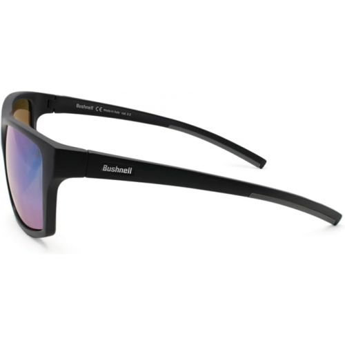 부쉬넬 Bushnell Vulture Rectangular Full-Rim Sunglass (Matte Black, Polarized Brown Green Mirror)