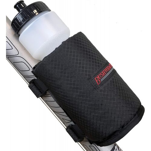  [아마존베스트]Bushwhacker Olympia Bicycle Water Bottle Holder w/ 28 Ounce Bottle - Mounts with Velcro Straps No Tools Hardware Screws Required - Attaches to Top Down or Seat Tube - Bike Cage Hyd