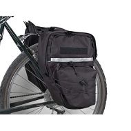 Bushwhacker Cimmaron Black - Bicycle Pannier w/Reflective Trim Cycling Rack Bag Bike Rear Pack Frame Accessories Grocery