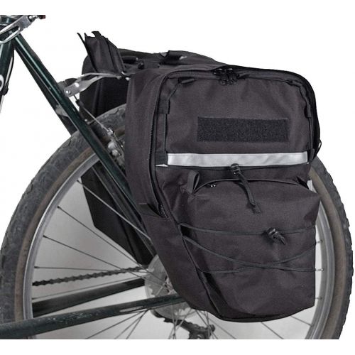  Bushwhacker Cimmaron Black - Bicycle Pannier w/Reflective Trim Cycling Rack Bag Bike Rear Pack Frame Accessories Grocery