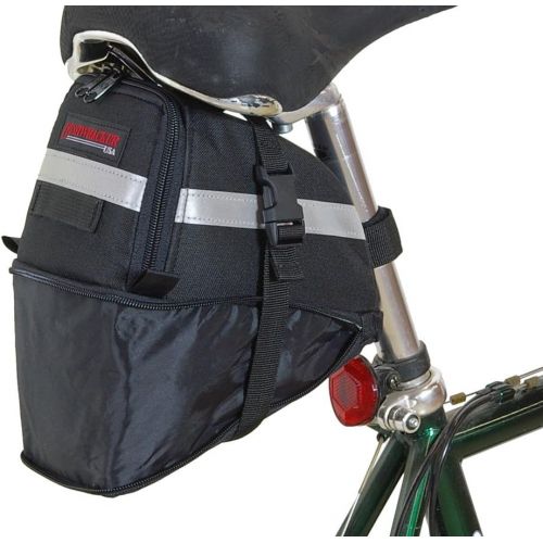  Bushwhacker Tacoma - Large Bicycle Expandable Seat Bag - w/Reflective Trim & Light Clip Attachment - Cycling Under Seat Wedge Bike Rear Saddle Pack Frame Front Accessories