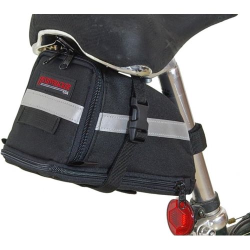  Bushwhacker Tacoma - Large Bicycle Expandable Seat Bag - w/Reflective Trim & Light Clip Attachment - Cycling Under Seat Wedge Bike Rear Saddle Pack Frame Front Accessories