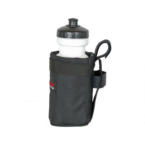  Bushwhacker Shasta Black - Insulated Bike Water Bottle Holder w/ 20 oz. BPA Free Bottle - Two Point Bike Frame & Handlebar Attachment w/ Belt Loop No Screws Hardware Required