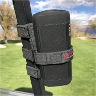 The Original Bushwhacker Portable Speaker Mount for Golf Cart Railing - Adjustable Strap Fits Most Bluetooth Wireless Speakers Attachment Accessory Holder Bar Rail