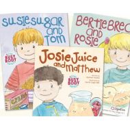 BusyBodySeries Susie Sugar and Tom (Type 1 Diabetes).Bertie Bread and Rosie (digestion). Josie Juice and Matthew (kidney/renal) childrens book, gift