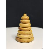 /BusyPuzzle Montessori Toy - Stacking Toy - Wooden Pyramid - Ring Stacker - Baby Toy - Wooden Stacking Toy - Natural Wood - Toy Toddler - Pyramid Toy