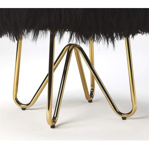  Butler Stool in Gold and Black Finish