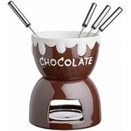 Butlers BUTLERS Bobby Brown Schokoladenfondue 7-tlg, Ø 11,5 cm - Braunes Schoko Fondue fuer 4 Personen - Keramik-Schokobrunnen