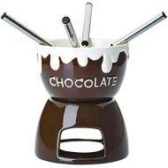 [아마존베스트]BUTLERS Bobby Brown Schokoladenfondue 7-tlg, Ø 11,5 cm - Braunes Schoko Fondue fuer 4 Personen - Keramik-Schokobrunnen