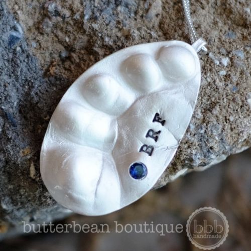  Butterbean Boutique Silver toeprint pendant