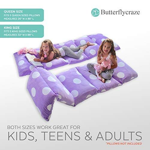 버터플라이 Butterfly Craze Girls Floor Lounger Seats Cover and Pillow Cover Made of Super Soft, Luxurious Premium Plush Fabric - Perfect Reading and Watching TV Cushion - Great for SLEEPOVERS