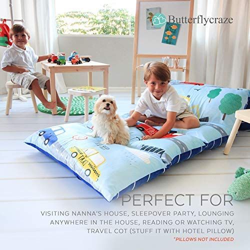 버터플라이 Butterfly Craze Girls Floor Lounger Seats Cover and Pillow Cover Made of Super Soft, Luxurious Premium Plush Fabric - Perfect Reading and Watching TV Cushion - Great for SLEEPOVERS