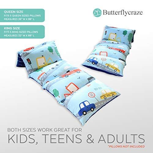 버터플라이 Butterfly Craze Girls Floor Lounger Seats Cover and Pillow Cover Made of Super Soft, Luxurious Premium Plush Fabric - Perfect Reading and Watching TV Cushion - Great for SLEEPOVERS