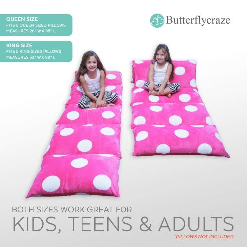 버터플라이 Butterfly Craze Girls Floor Lounger Seats Cover and Pillow Cover Made of Super Soft, Luxurious Premium Plush Fabric - Perfect Reading and Watching TV Cushion - Great for SLEEPOVERS