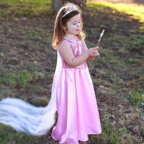 버터플라이 Butterfly Craze Pink Princess Halloween Costume Girls Dress w/Cape Tiara & Wand
