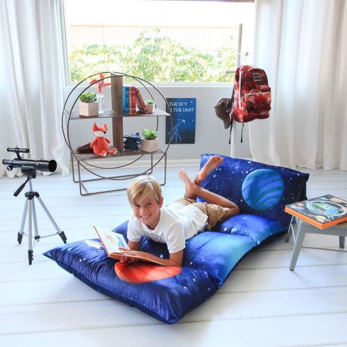 버터플라이 Butterfly Craze Kids Floor Pillow Bed Cover - Use as Nap Mat, Portable Toddler Bed Alternative for Sleepovers, Travel, Napping, or as a Lounger for Reading, Playing. Cover Only!