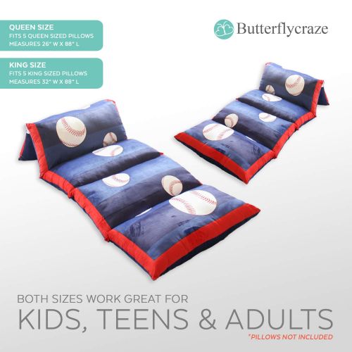 버터플라이 Butterfly Craze Kids Floor Pillow Bed Cover - Use as Nap Mat, Portable Toddler Bed Alternative for...