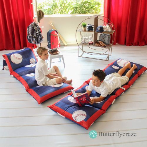 버터플라이 Butterfly Craze Kids Floor Pillow Bed Cover - Use as Nap Mat, Portable Toddler Bed Alternative for...