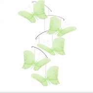 Butterfly Mobile Green Twinkle Nylon Mesh Butterflies Mobiles Decorations Decorate Baby Nursery Bedroom Girls Room Ceiling Decor Birthday Party Baby Shower Baby Crib Hanging Mobile
