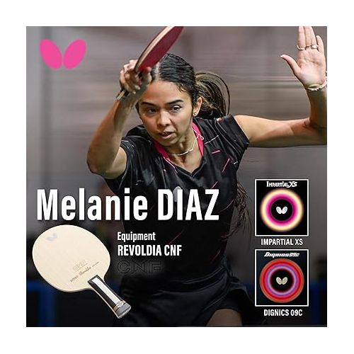 버터플라이 Revoldia CNF Pro-Line Table Tennis Racket | Combination Pips-Out/Pips-in Racket; for Close-to-The Table, Quick Attacker | The Identical Racket Used by Melanie Diaz | Recommended for World Class Play