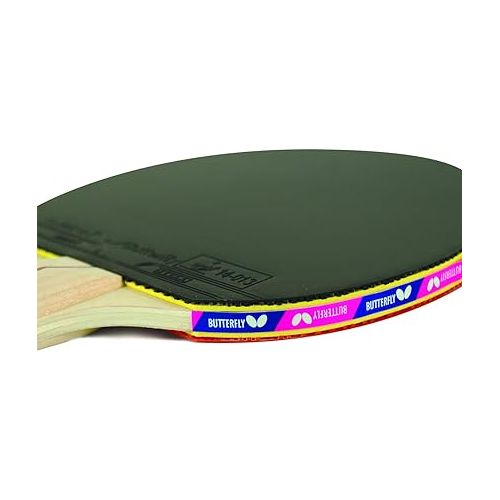 버터플라이 Butterfly RDJ2 2 Player Ping Pong Paddle Set - Includes 2 Ping Pong Rackets and 3 Ping Pong Balls - Ping Pong Paddle Set of 2 - Ping Pong Paddles and Balls - Table Tennis Paddle Set