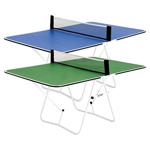 버터플라이 Butterfly Family Mini Ping Pong Table | 1 Piece Portable Ping Pong Table for Tailgating Games | 2ft Height | Great Ping Pong Table for Small Kids | Adjust Angles for Slower Play