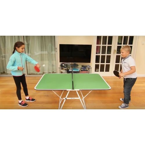 버터플라이 Butterfly Family Mini Ping Pong Table | 1 Piece Portable Ping Pong Table for Tailgating Games | 2ft Height | Great Ping Pong Table for Small Kids | Adjust Angles for Slower Play