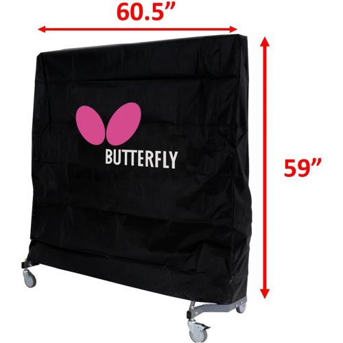 버터플라이 Butterfly Weatherproof Table Tennis Table Cover - Protect Your Ping Pong Table - Fits Regulation Size Tables  For Indoor or Outdoor Use - Made of Weatherproof Nylon