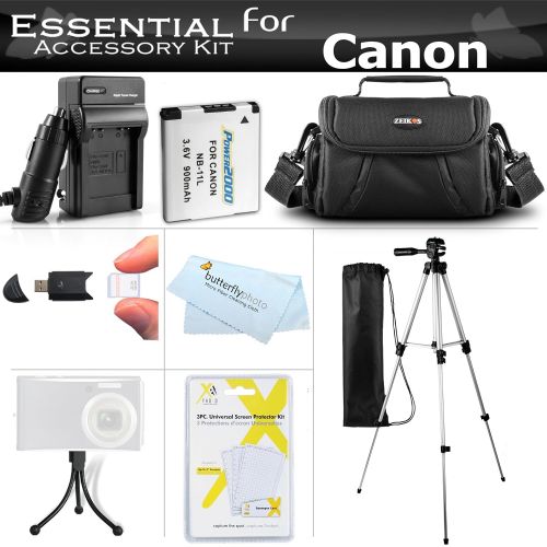 버터플라이 ButterflyPhoto Essential Accessories Kit For Canon Powershot SX400 IS, SX410 IS, SX420 IS Digital Camera Includes Replacement (900maH) NB-11L Battery + ACDC Charger + Case + 50 Tripod + Screen P