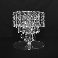 Butterflyevent Wedding Crystal Round Bling Chandelier Cake Stand Transparent Cascading Cupcake Stand Wedding Party Cake Tower Disaplay Centerpieces Decoration