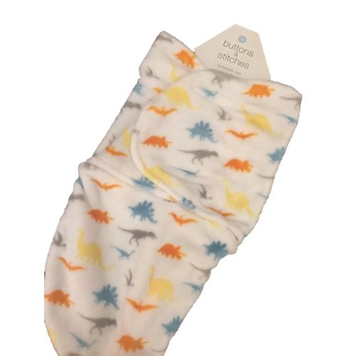  Buttons & stitches Dinosaur Orange/Yellow/Blue Baby Swaddle Sac | 0-3 m