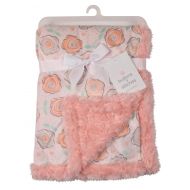 Buttons and Stitches Buttons & Stitches Girls Printed Mink Blanket with Rosette Mink Backing, Pink