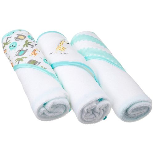  [아마존베스트]Buttons and Stitches 3 Piece Infant Hooded Towel, Giraffe Prints