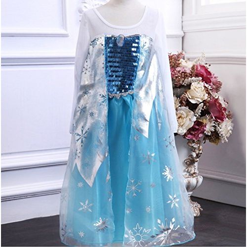  Buy Home Frozen Queen Elsa Snow Snowflake Dress Girls Costume Cosplay