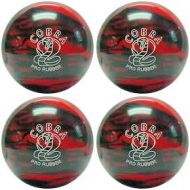BuyBocceBalls EPCO Candlepin Bowling Ball- Cobra Pro Rubber, Red & Black four Ball