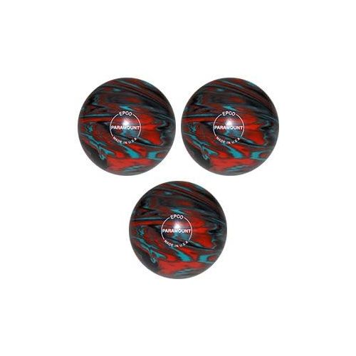  BuyBocceBalls EPCO Duckpin Bowling Ball- Marbleized - Teal, Orange & Black Balls - 3 Balls