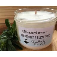BuyCandlesbyCaroline Peppermint and Eucalyptus scented Soy Candle