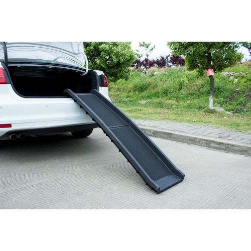  BuyHive Bi-fold Non-Skid Pet Ramp Ladder, Large, Black