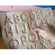 BuyLoMDesign Montessori engraved alphabet tracing board made of wood - Upper- and/or Lowercase
