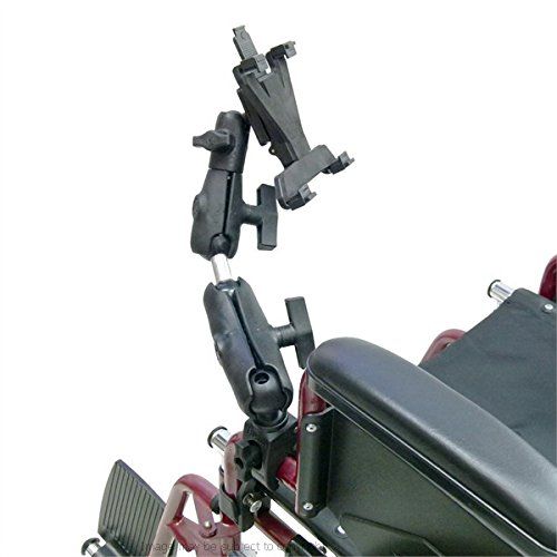  Buybits Wheechair RailTube Mount with Extension and Flexible Fit Tablet Holder (SKU 21152)